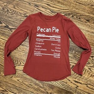 Dark Orange/Brown Long Sleeve Pecan Pie Graphic Tee